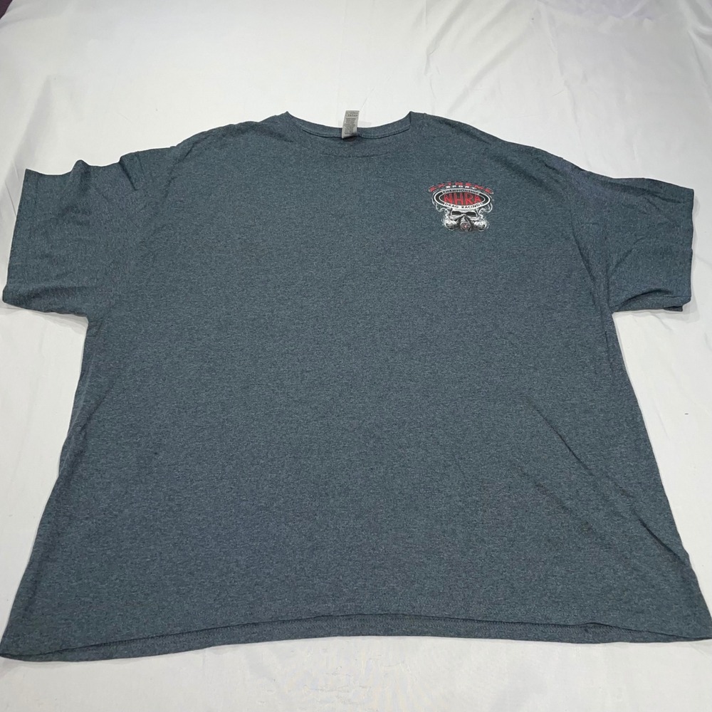 Gildan NHRA Drag Racing Extreme Sport Skull Gas Mask Graphic Tee Gray Mens 3XL